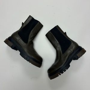 Zara Lug Sole Chelsea Boots in Khaki